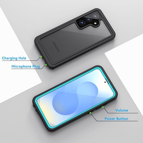 Image of Lanhiem for Samsung Galaxy S25 Case, IP68 Waterproof Dustproof, Built-in Screen Protector, Rugged Full Body Shockproof Protective Cover for Galaxy S25, Blue