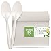 Gezond Compostable Spoons 50 Pack 6.7 Inch Disposable Spoons No Plastic Biodegradable Cutlery Set Heavy-duty for Party Wedding Camping Office Picnic 1