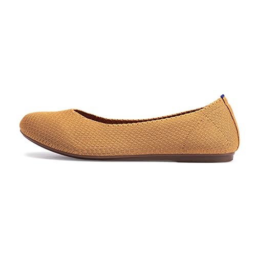 Image of Frank Mully Women's Ballet Flat Shoes Knit Dress Shoes Round Toe Slip On Ballerina Flats for Woman Low Wedge Comfort Soft