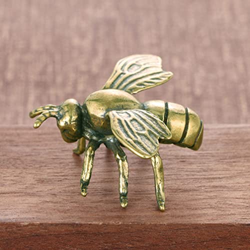 Imikeya Gold Bee Figurines: Vintage Brass Bee Statues Decorative Brass Animal Ornament Diy Craft Small Brass Metal Bee Desktop Ornament For Rustic Office Home Decor Wall Art Gift #TOP6