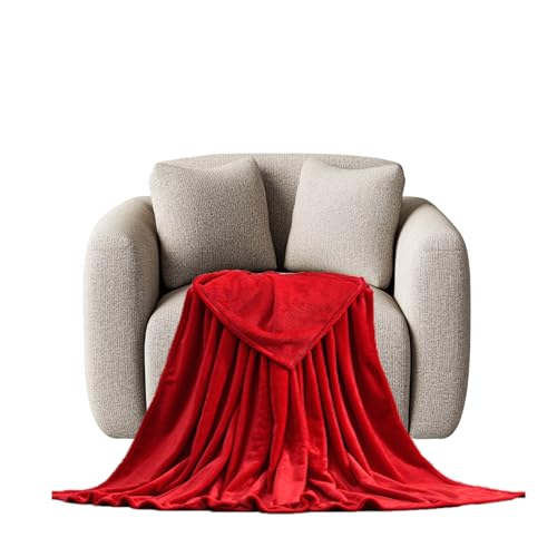 STGAO Fleecedecke 70 x 130 cm Weiche Warme Gemütlicher Flanell Decke Flauschige Weiche für Sofa Couch Bett, Rot