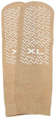 PrimeMed SPECIAL Slipper Socks; XL 3 pack in Beige