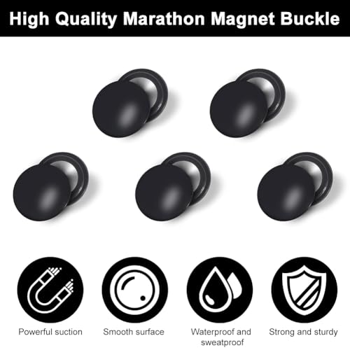 NIEEKRUN Startnummer Magnete, 8 Stück Startnummernhalter Magnetische Clips Startnummernband zur Startnummer Befestigung, Magnetische Startnummernbefestigung Marathon Zubehör, zum Einsatz bei Marathon