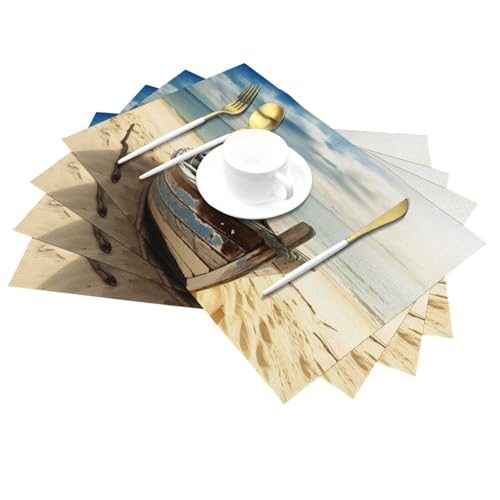 Set de table bateau sur la plage lot de 4 pour vos repas de fêtes