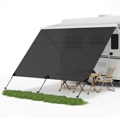 Yigowyigo Sonnenschutz Wohnmobil Vorderwand 3 3 x 2 m Universeller RV View Blocker Sonnenschutz Markisen Sunblocker Vorderwand Markise für Camping & Wohnmobil für Ø 410 mm Kederleisten