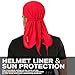 YANIKY Bandanas Do Rag Skull Caps for Men, Women Breathable Helmet Liner, Multifunctional 3 in 1 Face Covering Bandana Hat UV Sun Protection Neck Drape Cycling Hat Durags (Red)