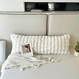 Extra langer Plüsch-Kissenbezug für Sofa und Bett, 1,2 m/1,5 m/1,8 m, dekorativer Nackenrollenbezug, weicher Körperstützkissenbezug (weiß, 180 x 48 cm), nur Kissenbezug