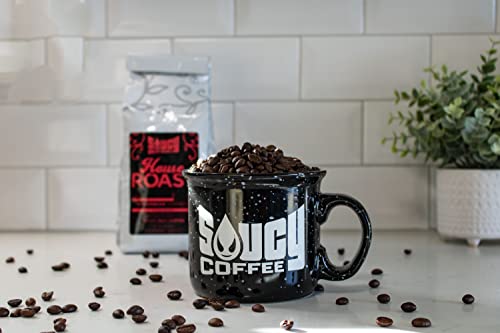 Saucy Brew Works House Roast - Whole Bean 100% Arabica Coffee – Medium Roast – Dark Chocolate & Citrus Notes - 12Oz Bag #TOP4