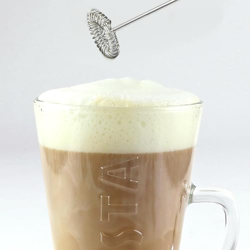 مجموعة هدايا فاخرة للقهوة كوستا من كيم اند ميلر مع كوب قهوة زجاجي لاتيه وصانعة رغوة حليب كهربائية