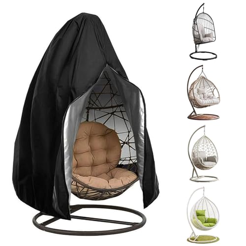 Waterproof-Hanging-Windproof Egg Chair Covers - Heavy Duty,with Zipper 210D Outdoor Swing Egg Chair...