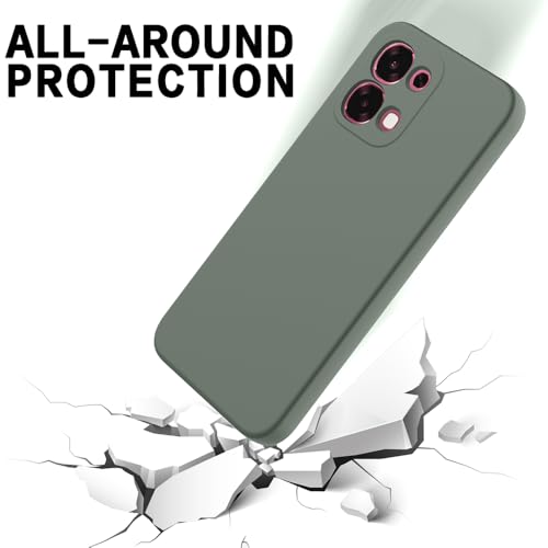 Image of Casotec Back Cover for Oppo F31 5G | Full Camera Protection | Premium Liquid Silicon Case | Flexible Bumper Case for Oppo F31 5G (Military Green)