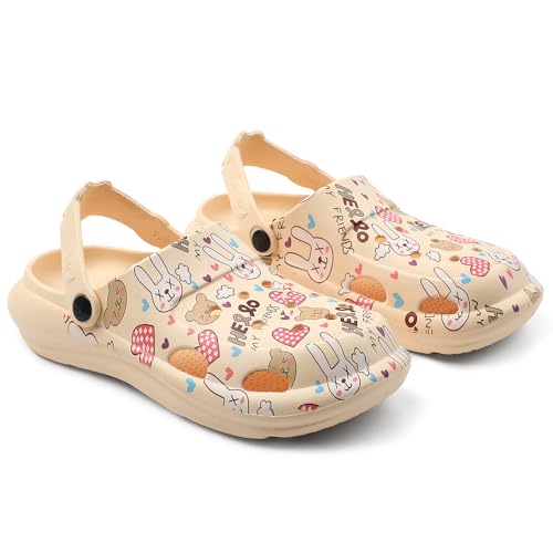 Image of Liberty Lucy&Luke ALEX-K3E Kids Clogs for Boys & Girls | Lightweight Slip-On Clogs - Beige & White | Durable & Soft EVA Sole | Comfortable & Breathable Sandals for Walking, Beach & Every Day Wear