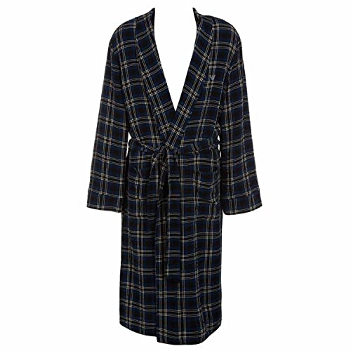Emporio Armani Homme Robe Tissé Tartan Woven Viscose Lounwear, Noir/bleu, M EU