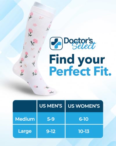 Image of Doctor's Select Bamboo Viscose Light Compression Socks for Women & Men - 3 Pairs, 8-15 mmHg Compression Socks, Knee High