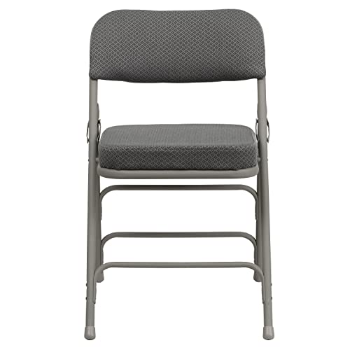 Flash Furniture 2-HA-MC320AF-GRY-GG Pack Hercules Series Premium Curved Triple Braced & Double Hinged Gray Fabric Metal Folding Chair thumb #12