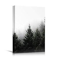 Canvas Wall Art Green Forest Dramatic Forest Landscape Living Room Multicolor Photography Rustic - 12x18 inches