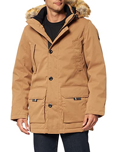 TOM TAILOR Herren Parka mit Kapuze 1026754, 10414 - Toasted Coconut, M