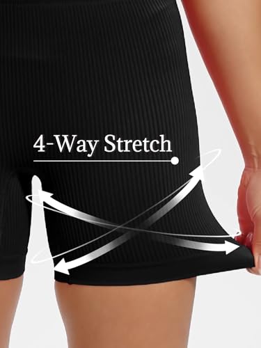 Women's Workout Gym Shorts – 5” High Waist Seamless Tummy Control, Biker Shorts Booty Athletic Shorts for Yoga Volleyball4