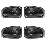Interior Inside Front Rear Door Handle Replacement for Toyota Corolla Geo Prizm 1993 1994 1995 1996 1997, Black, Set of 4