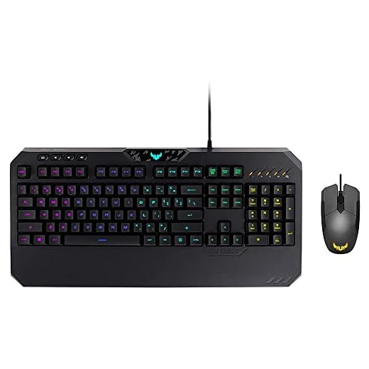 Asus TUF COMBO comprensivo di Tastiera Gaming TUF K5 + Mouse Gaming TUF M5 Gaming, entrambi RGB Aura Sync, poggiapolsi incluso.