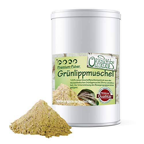 ORIGINAL LECKERLIES® Grünlippmuschelpulver 100 g - natürlicher Taurinlieferant, Lebensmittelqualität, Naturprodukt für Hunde, barfen