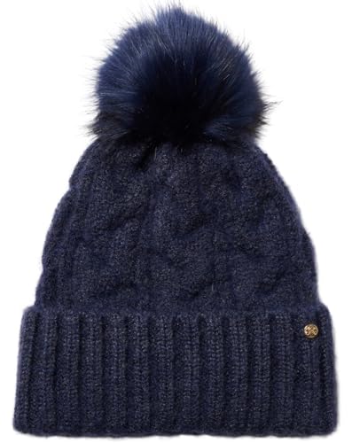 Bonnet à pompon femme bleu marine Failsworth Amelia chaud taille unique hiver