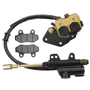 GOOFIT Moto éTrier De MaîTre Cylindre De L’Ensemble De Frein ArrièRe Avec Plaquettes De Frein Remplacement Pour 50cc 70cc 90cc 110cc 125cc ATV Moto cross