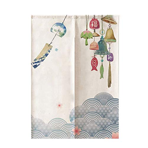 Maya Star Rideau de porte japonais Noren Rideau occultant 85 x 150 cm (carillons éoliens)