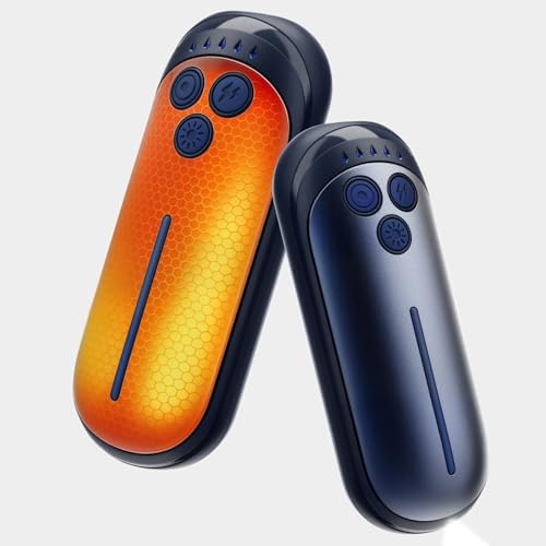 2er-Pack Handwärmer Elektrisch Wiederverwendbar, 8-20 Stunden Wärme, Aufladbar Taschenwärmer Tragbare mit 5 Stufen Heizung, Schnellaufheizung in 3 Sekunden, Kleiner USB Hand Wärmer für Winter, Camping