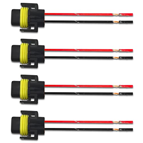 Haobo QP7061 4Pcs 9005 9006 9012 H11 H8 881 Female Adapter Wiring Harness Sockets Wire, Car Lampholder Wire For Headlights And Fog Lights cover
