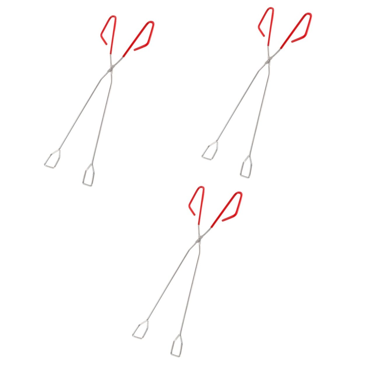 UKCOCO 3 Piezas Pinzas De Extendidas Póker Parrilla Agarrador De Troncos Carbón Asado Pozo De Para Acampar Hoyos Herramienta Cocinando Cámping Largo Registro Acero Inoxidable