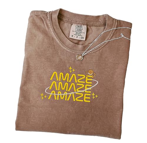 Embroidered Amaze Amaze Amaze Shirt, Sci Fi Inspired Comfort Colors T-Shirt, Funny Space Quote Tee Multi