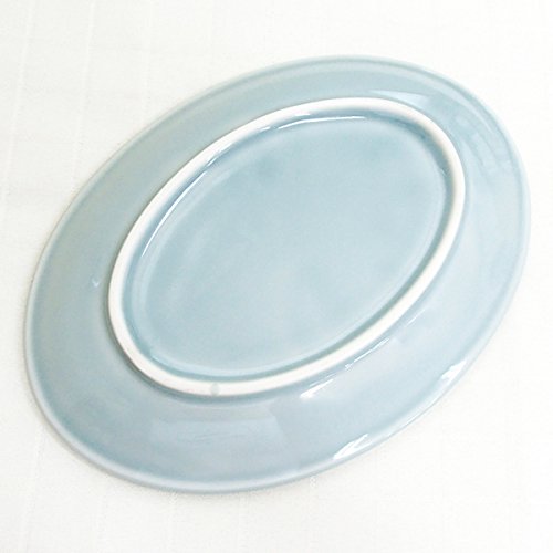 Amazon | 皿 18.5cm 楕円皿 7インチプラター 青彩 中華食器 業務用