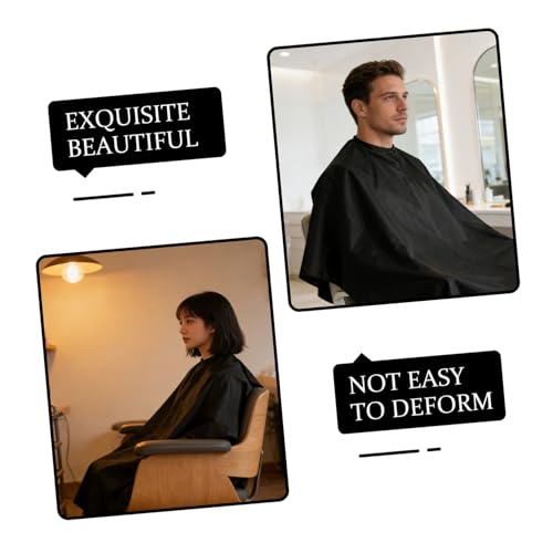 Capa para corte de cabello con cierre de broche, delantal de barbería 120x150cm, capa de peluquería de satén para hombres y mujeres, suministros profesionales de barbería para corte y peinado miniatura 3
