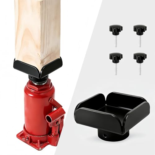 Bottle Jack Post Adapter for 4x4 Wood Beams, Universal Steel Stand Adaptor with Centering Pin, Fits Most Bottle Jacks, Secure Lift Support for Woodworking, Construction