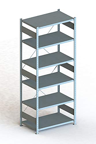 Steckregal aus Metall - Stecksystem Lagerregal 250 x 100 cm - 60 cm tief verzinkt - Fachlast 150 Kg