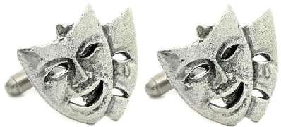 Feeling JewelleryPewter Actor Drama Theatre Mask Masks Cufflinks Gift