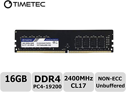 Timetec Hynix IC 16GB DDR4 2400MHz PC4-19200 Non-ECC Unbuffered 1.2V CL16 2Rx8 Dual