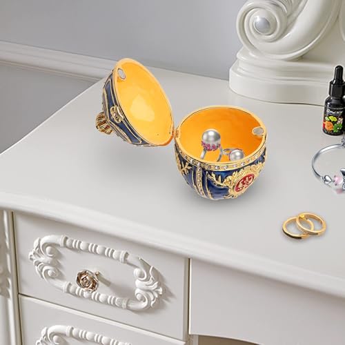 Oeuf Fabergé coffret à bijoux émaillé pour collier et bracelet - 6