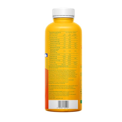 Image of Yogabar 26g Protein Shake- Mango Rizz | 26g Protein Milkshake with No Added Sugar | Ideal for Early Mornings, Pre & Post Workouts Energy Drink | 1500ml (6 Bottles, 250ml each)