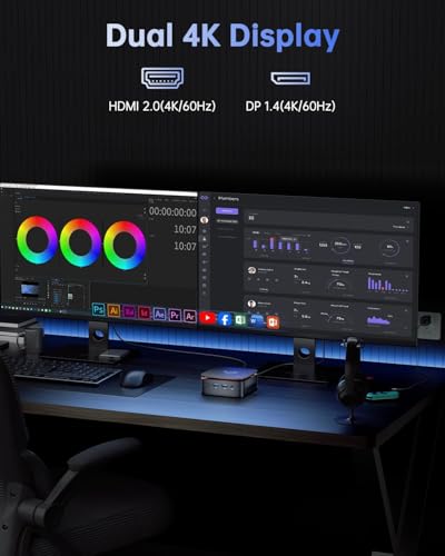 Image of KAMRUI E1 Mini PC Computer, 12th Alder Lake- N95 up to 3.4 GH, 16GB DDR4 512GB M.2 SSD, Mini Desktop Computer, Support 2.5 inch SSD (up to 2TB), WiFi, BT, 4K, HTPC for Business, Home, Office