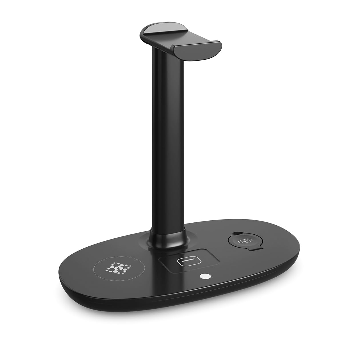 Stazione di Ricarica Wireless 4 in 1 con Supporto per Cuffie per Smartphone, Orologi Intelligenti, Cuffie Wireless