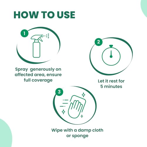 Image of Happi Planet | Mold & Mildew Stain Remover Spray | Chlorine Bleach Free, No Toxic Fumes | Plant Based, Eco-Friendly Formula | Powerful No-Scrub Cleaner for Tiles, Grout, Walls & Bathroom (500 ml)