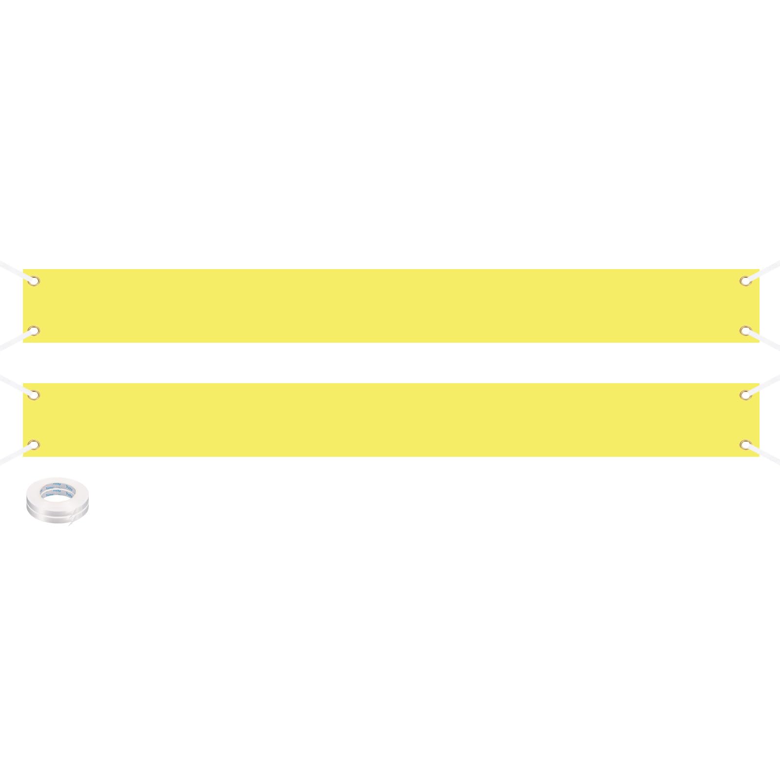 PATIKIL Blank Banners Signs to Decorate 1'x10' Sublimation Yellow Banner with Hanging Rope for Business Outside Outdoor Wall 2 Set