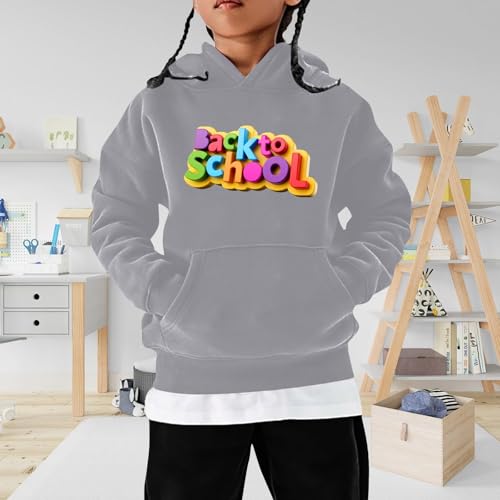 Boys Hoodie Sweatshirt Children's Winter Fashion Festival Printed Solid Color Hoodless Long for Children (3-143