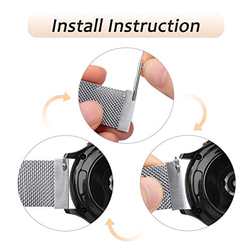 Image of Tobfit 22mm Strap Compatible for Fire-Boltt Ninja Call Pro, Phantom, Ring, Visionary (Watch Not Included), Stainless Steel Chain Strap with Magnetic Buckle for Men&Women
