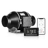 iPower 4 Inch Inline Duct Ventilation Fan with Temperature Humidity Control via Bluetooth and WiFi...