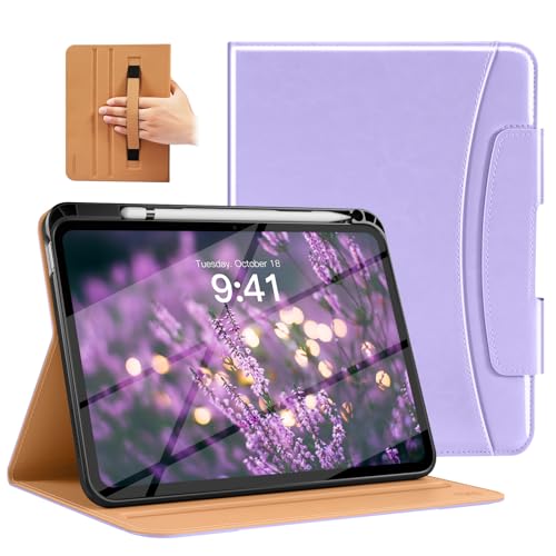 Coque iPad 11e Gén 2025 MoKo Violet Clair avec Porte-Stylet et Poche