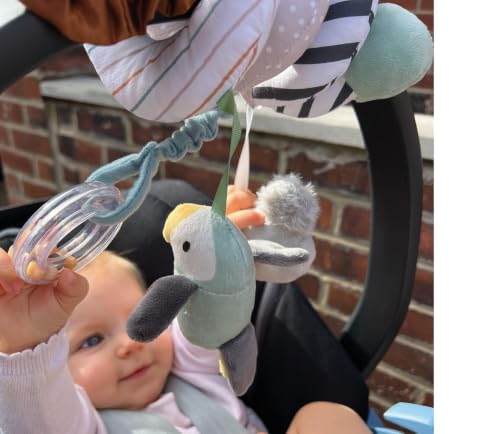 Nuby Kinderwagen-Spirale mit Sensorik-Plüschtier, ab Geburt, Tierabenteuer – Ansicht 6
