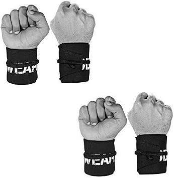 Wrist Wraps for Powerlifting, Strength Training, Bodybuilding, Cross Training, Olympic Weightlifting, Yoga Support - One Size Fits All